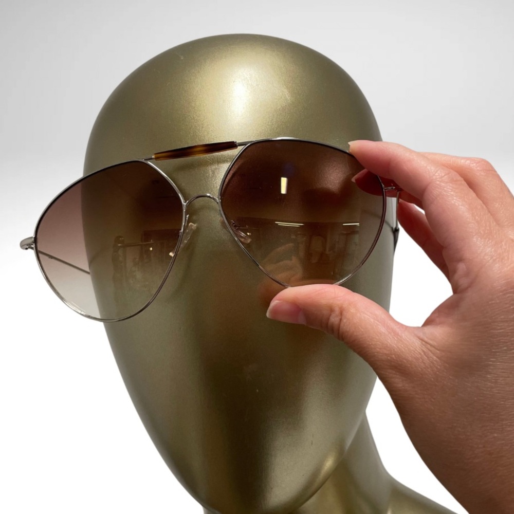 Valentino Oversized Aviator Style Brown Sunglasses